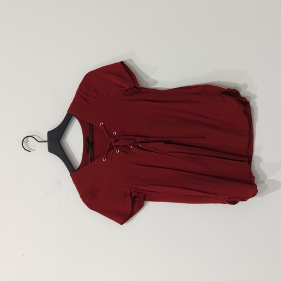 F21 lace up blouse - Picture 1 of 5